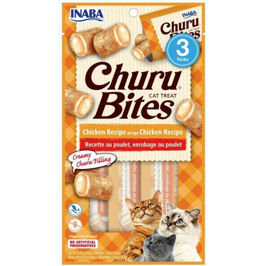 Inaba Churu Bites Cat Treat Chicken Recipe wraps Chicken Recipe-Cat-Inaba-3 count-