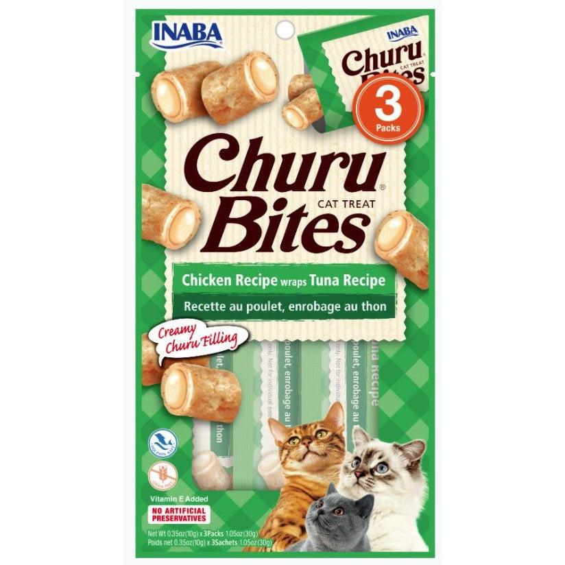 Inaba Churu Bites Cat Treat Chicken Recipe wraps Tuna Recipe-Cat-Inaba-4 count-