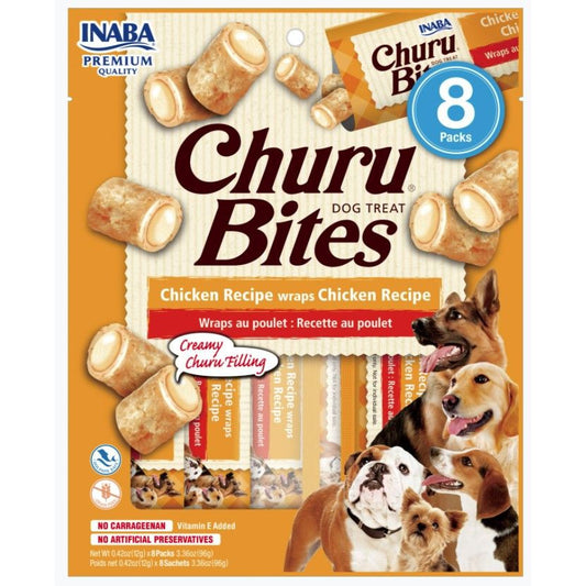 Inaba Churu Bites Dog Treat Chicken Recipe wraps Chicken Recipe-Dog-Inaba-8 count-