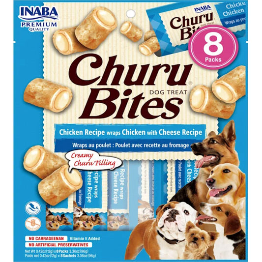 Inaba Churu Bites Dog Treat Chicken Recipe wraps Chicken with Cheese Recipe-Animals & Pet Supplies-BimBimPet-