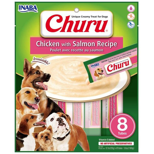 Inaba Churu Chicken with Salmon Recipe Creamy Dog Treat-Dog-Inaba-8 count-