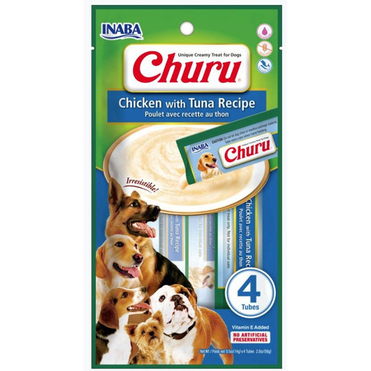 Inaba Churu Chicken with Tuna Recipe Creamy Dog Treat-Dog-Inaba-4 count-