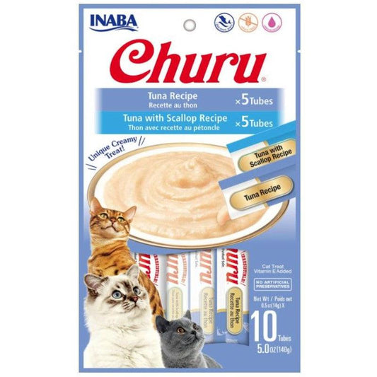 Inaba Churu Tuna and Tuna with Scallop Recipe Variety Creamy Cat Treat-Animals & Pet Supplies-BimBimPet-