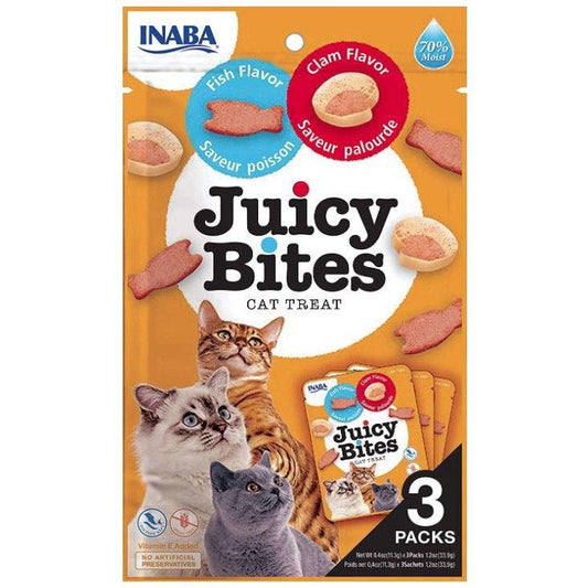 Inaba Juicy Bites Cat Treat Fish and Clam Flavor-Cat-Inaba-3 count-