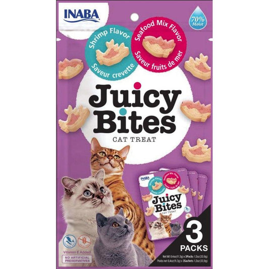 Inaba Juicy Bites Cat Treat Shrimp and Seafood Mix Flavor-Cat-Inaba-3 count-