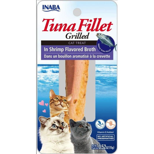 Inaba Tuna Fillet Grilled Cat Treat in Shrimp Flavored Broth-Cat-Inaba-0.52 oz-