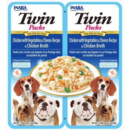 Inaba Twin Packs Chicken with Vegetables and Cheese Recipe in Chicken Broth Side Dish for Dogs-Dog-Inaba-2 count-