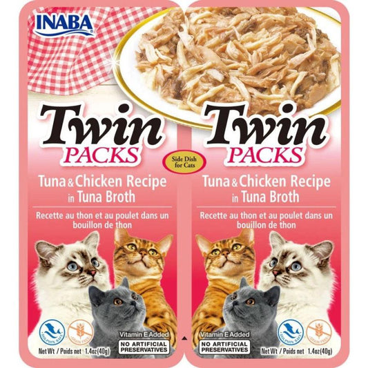 Inaba Twin Packs Tuna and Chicken Recipe in Tuna Broth for Cats-Cat-Inaba-2 count-