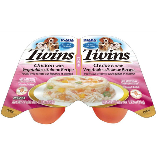 Inaba Twins Chicken with Vegetables and Salmon Recipe Side Dish for Dogs-Dog-Inaba-2 count-