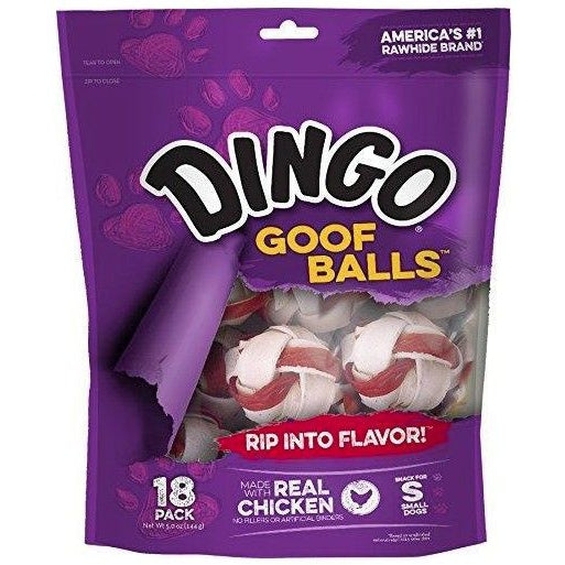 Dingo Goof Balls Chicken & Rawhide Chew-Dog-Dingo-18 count-