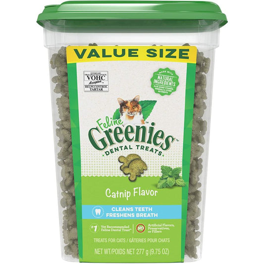 Greenies Feline Natural Dental Treats Catnip Flavor-Cat-Greenies-9.75 oz-