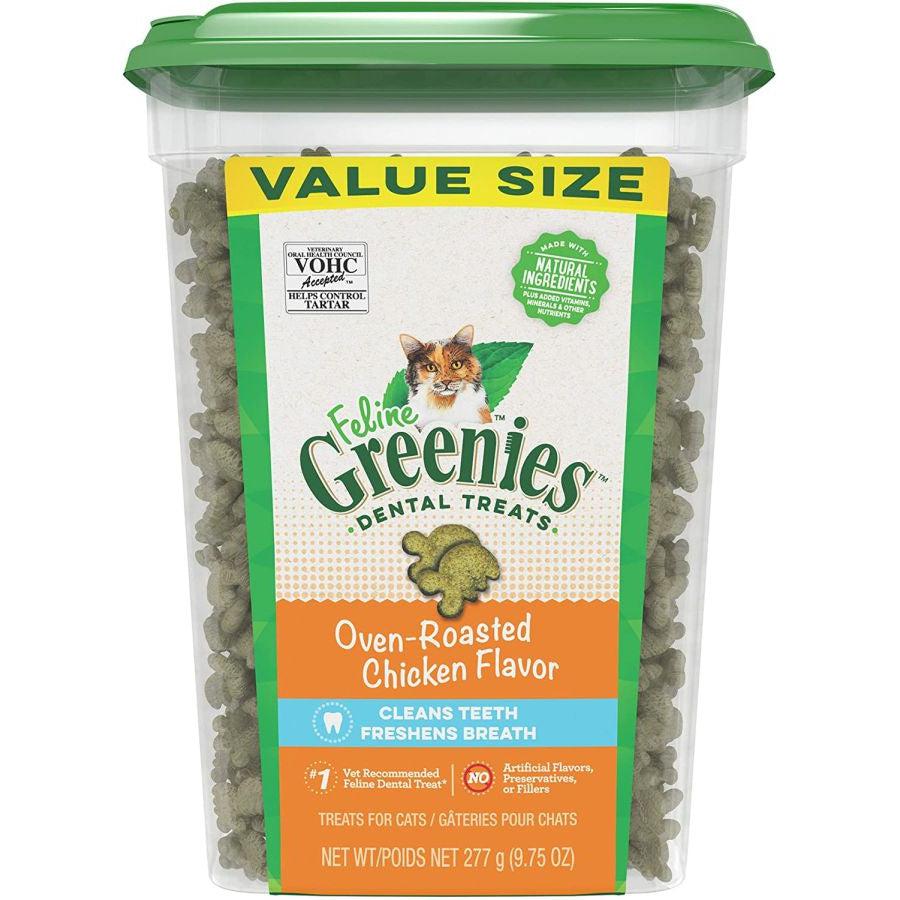 Greenies Feline Natural Dental Treats Oven Roasted Chicken Flavor-Cat-Greenies-9.75 oz-