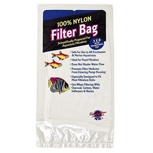 Blue Ribbon Pet 100% Nylon Filter Bag with Drawstring Top for Aquarium Filtration-Fish-Blue Ribbon Pet-1 count (3" x 8")-