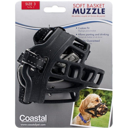 Coastal Pet Soft Basket Muzzle for Dogs Black-Dog-Coastal Pet-Size 3-