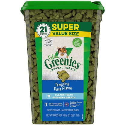 Greenies Feline Dental Treats Tempting Tuna Flavor-Cat-Greenies-21 oz-