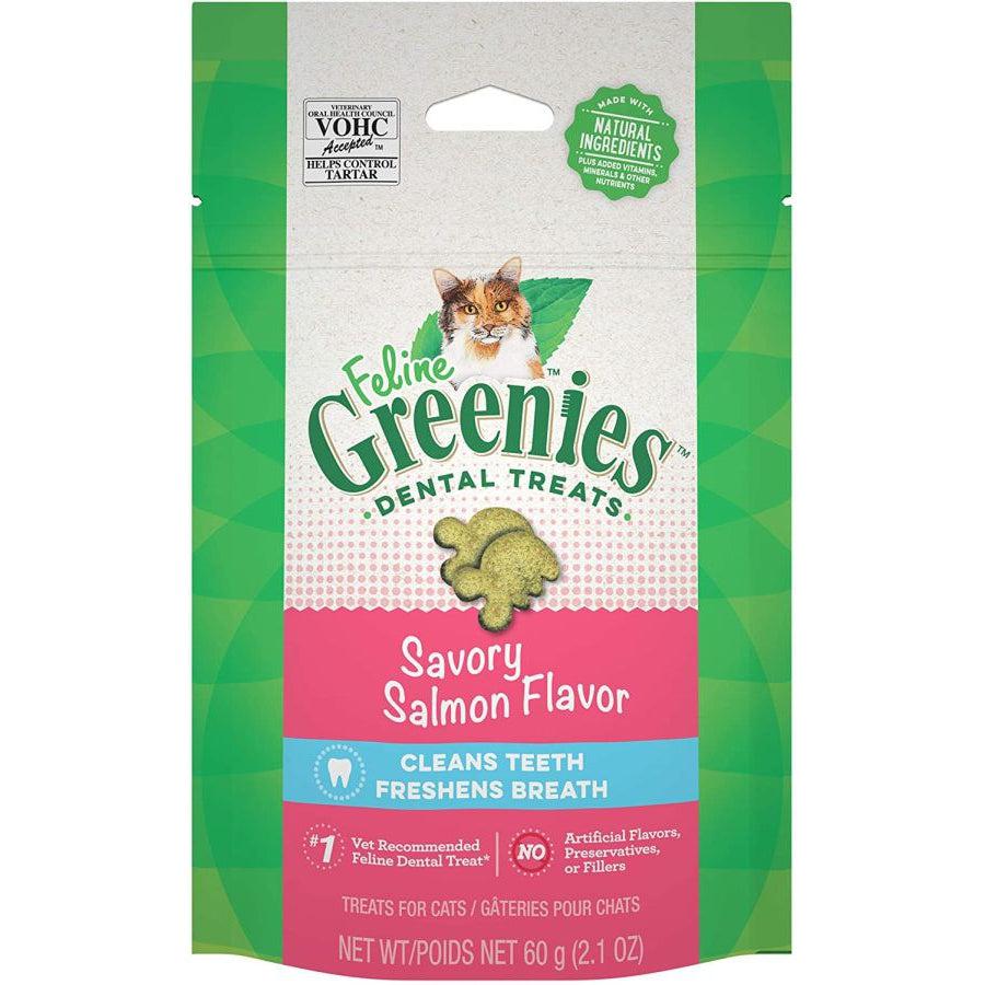 Greenies Feline Natural Dental Treats Tempting Salmon Flavor-Cat-Greenies-2.5 oz-