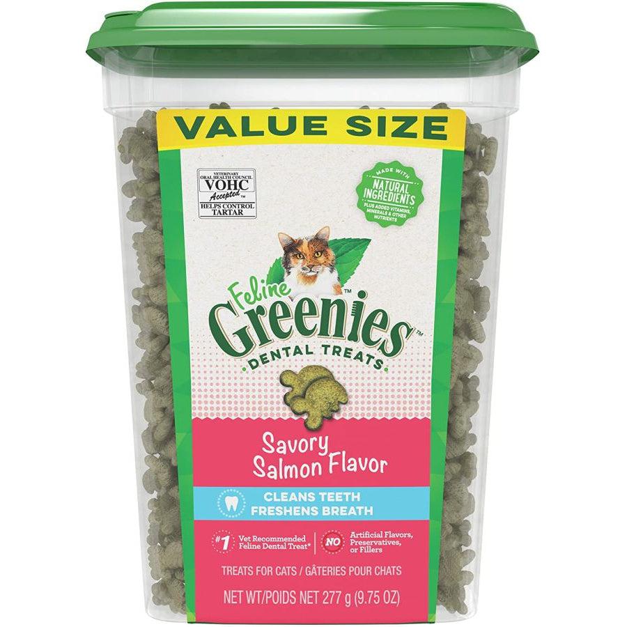 Greenies Feline Natural Dental Treats Tempting Salmon Flavor-Cat-Greenies-9.75 oz-