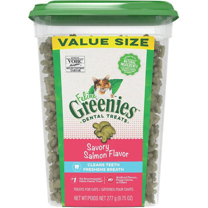 Greenies Feline Natural Dental Treats Tempting Salmon Flavor-Cat-Greenies-9.75 oz-