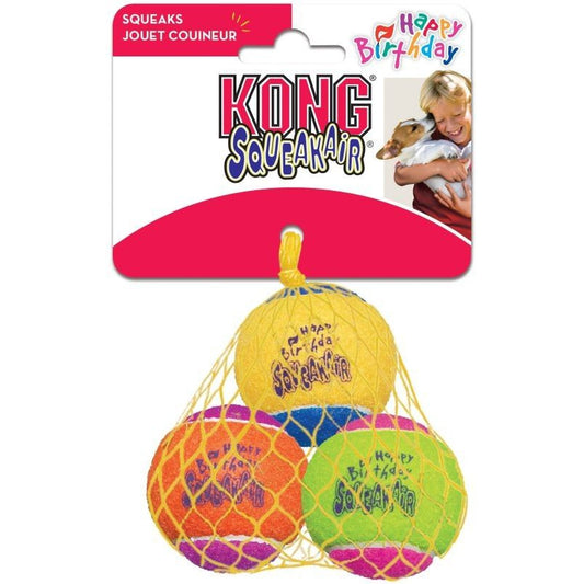 KONG Squeakair Birthday Tennis Balls-Dog-KONG-Medium 3 count-