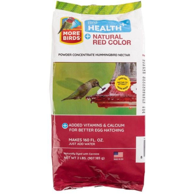 More Birds Health Plus Natural Red Hummingbird Nectar Powder Concentrate-Bird-More Birds-2 lbs-