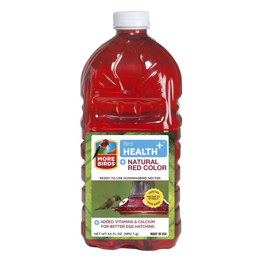 More Birds Health Plus Ready To Use Hummingbird Nectar Natural Red-Bird-More Birds-64 oz-