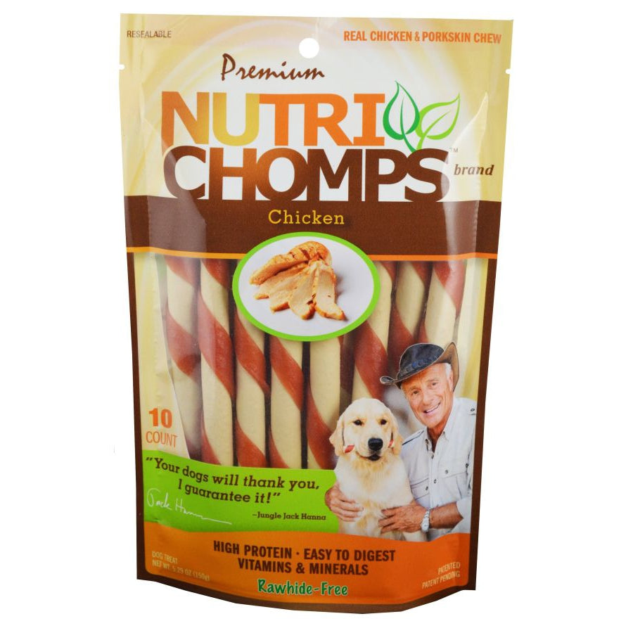 Nutri Chomps Mini Twist Dog Treat Chicken Flavor-Dog-Nutri Chomps-10 count-