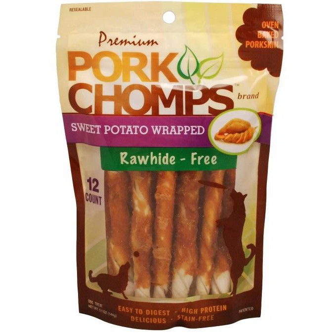 Pork Chomps Sweet Potato Mini Twist Treat-Dog-Pork Chomps-12 count-