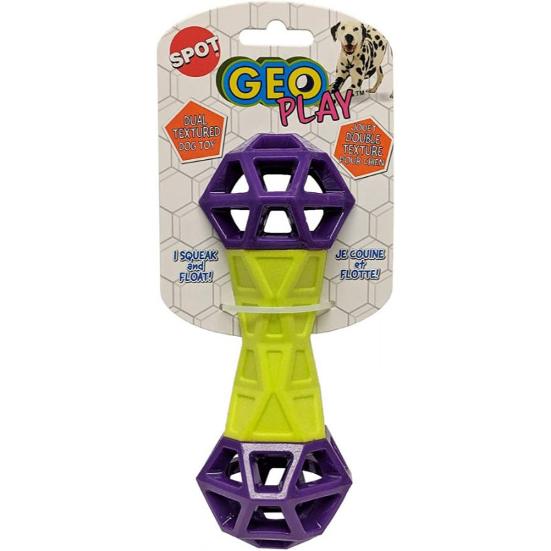 Spot Geo Play Dumbbell Dual Texure Dog Toy Assorted-Animals & Pet Supplies-BimBimPet-