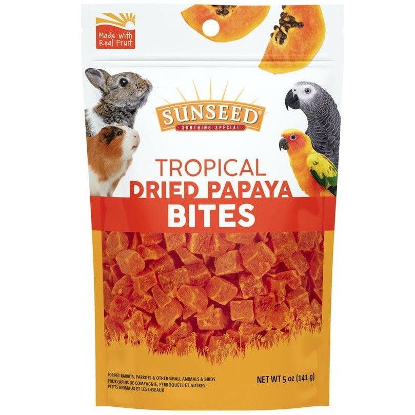 Sunseed Tropical Dried Papaya Bites for Birds and Small Animals-Small Pet-Sunseed-5 oz-