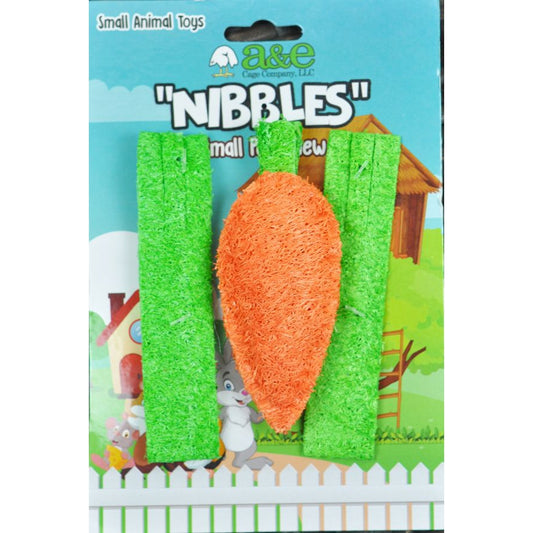 AE Cage Company Nibbles Carrot and Celery Loofah Chew Toys-Small Pet-AE Cage Company-3 count-