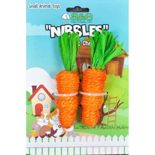 AE Cage Company Nibbles Carrot Loofah Chew Toys with Jute-Small Pet-AE Cage Company-2 count-