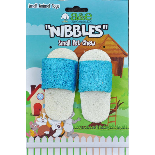 AE Cage Company Nibbles Sandals Loofah Chew Toy Assorted Colors-Small Pet-AE Cage Company-2 count-