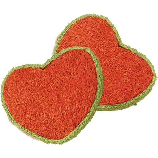 AE Cage Company Nibbles Hearts Loofah Chew Toys-Small Pet-AE Cage Company-2 count-