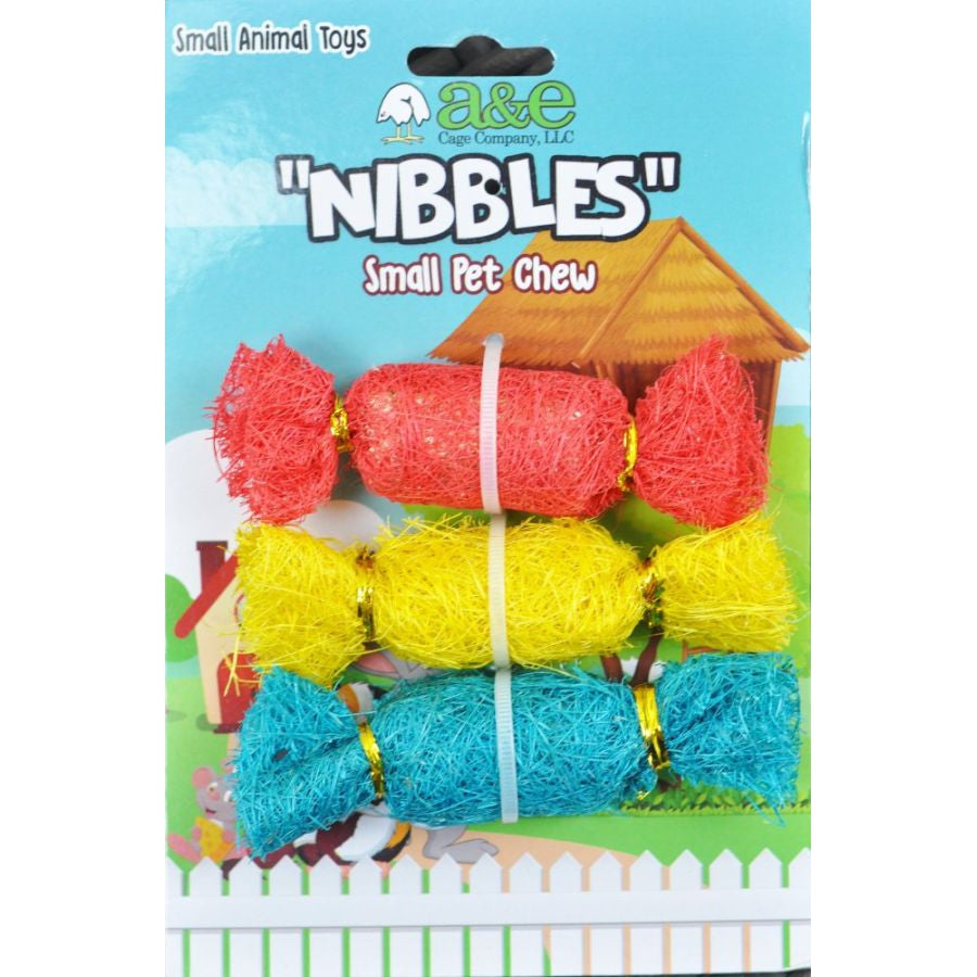 AE Cage Company Nibbles Candy Loofah Chew Toys-Small Pet-AE Cage Company-3 count-