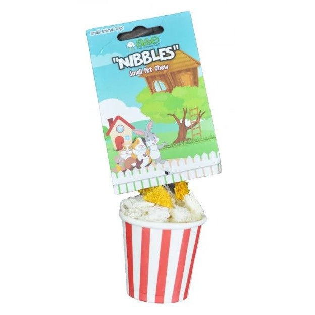 AE Cage Company Nibbles Popcorn Bucket Loofah Chew Toy-Small Pet-AE Cage Company-1 count-