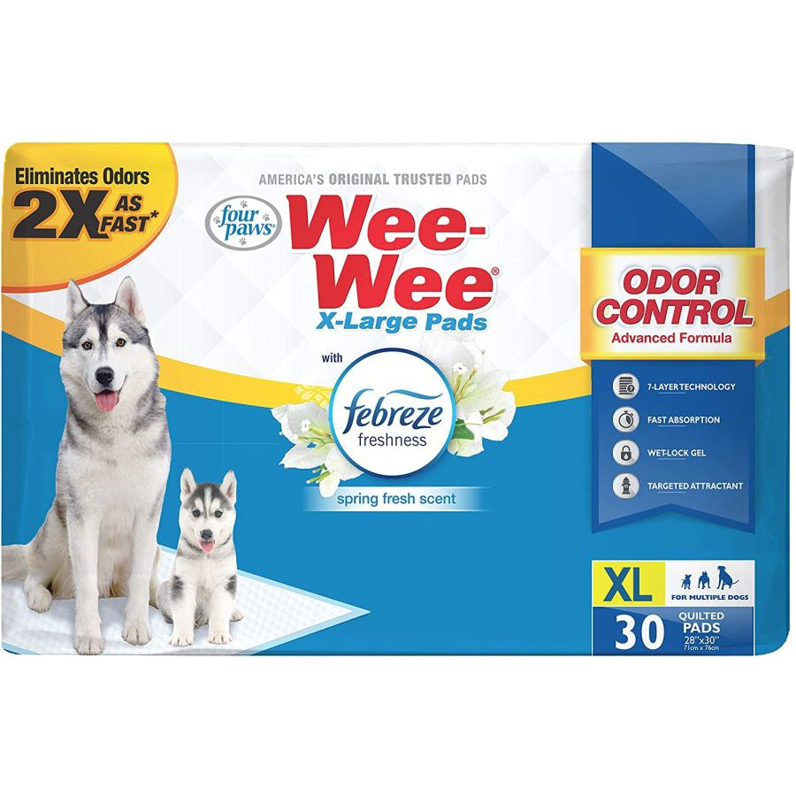 Four Paws Wee Wee Odor Control Pads with Febreze Freshness X-Large-Dog-Four Paws-30 count-