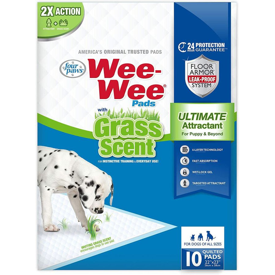 Four Paws Wee Wee Grass Scented Puppy Pads-Dog-Four Paws-10 count-