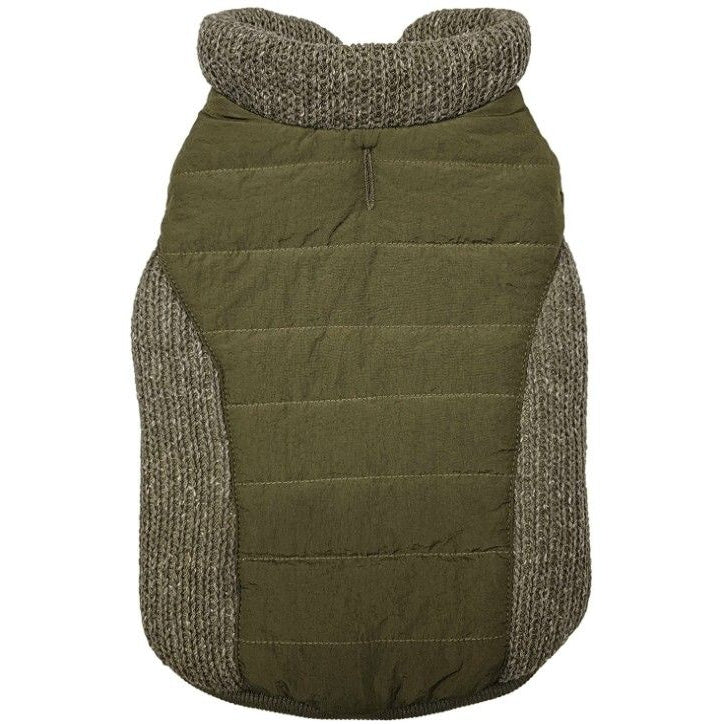 Fashion Pet Sweater Trim Puffy Dog Coat Olive-Dog-Fashion Pet-Medium-