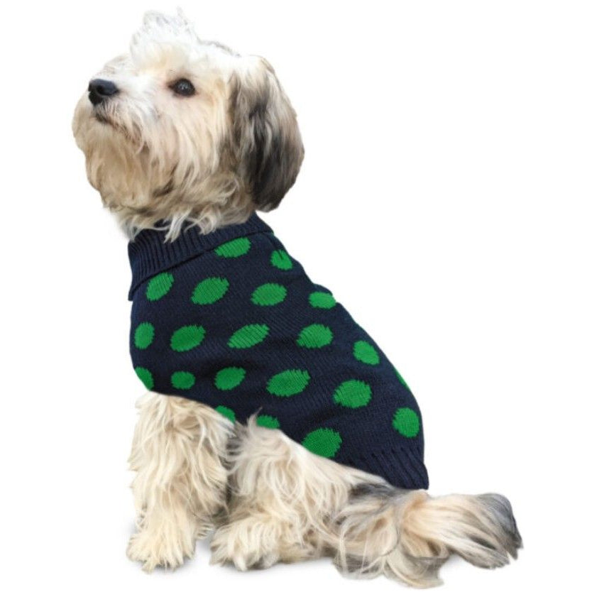 Fashion Pet Contrast Dot Dog Sweater Green-Dog-Fashion Pet-X-Large-