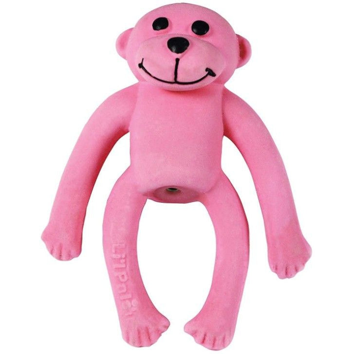 Lil Pals Latex Monkey Dog Toy Pink-Dog-Li'l Pals-1 count-