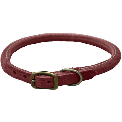 Circle T Rustic Leather Dog Collar Brick Red-Dog-Circle T Leather-3/8"W x 10"L-