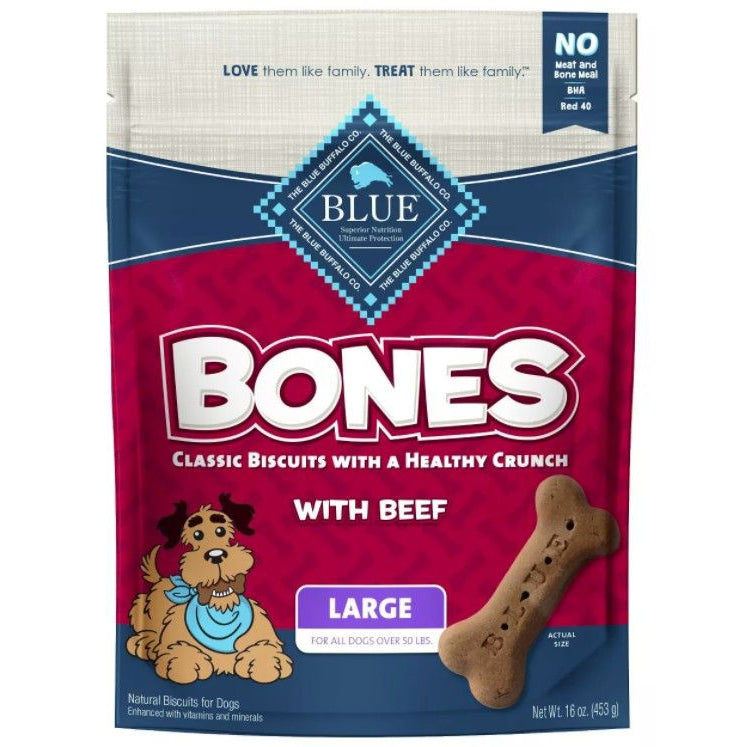 Blue Buffalo Classic Bone Biscuits with Beef Large-Dog-Blue Buffalo-16 oz-