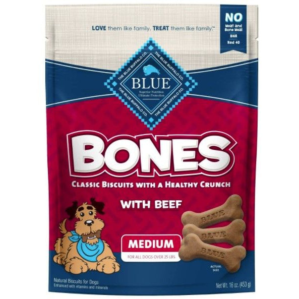 Blue Buffalo Classic Bone Biscuits with Beef Medium-Dog-Blue Buffalo-16 oz-