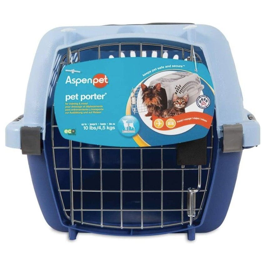 Aspen Pet Fashion Pet Porter Kennel Breeze Blue and Black-Dog-Aspen Pet-Up to 10 lbs-