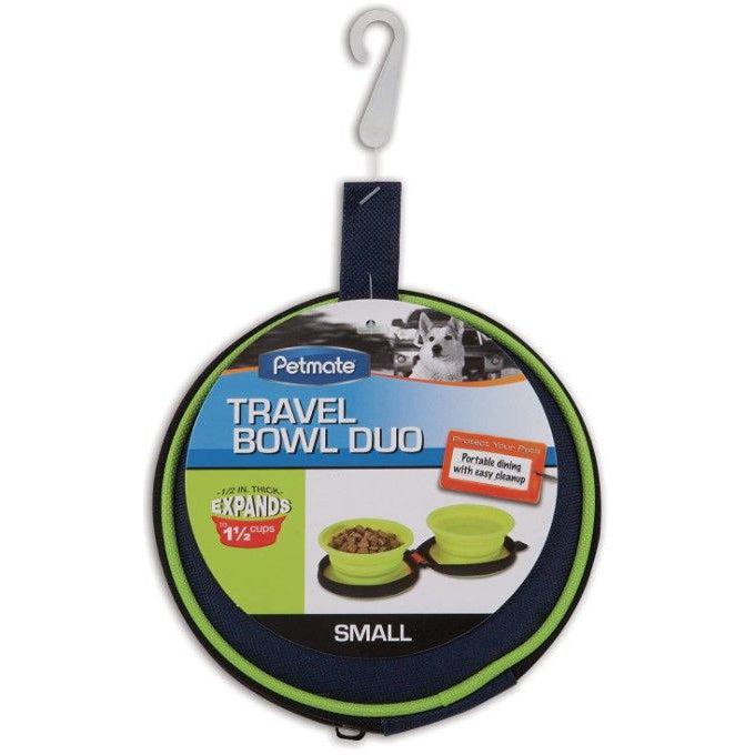 Petmate Silicone Travel Duo Bowl Green-Dog-Petmate-Small 1 count-