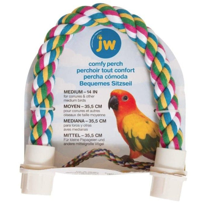 JW Pet Flexible Multi-Color Comfy Rope Perch 14"-Bird-JW Pet-Medium 1 count-