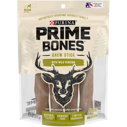 Purina Prime Bones Dog Chew Filled with Wild Venison Medium-Dog-Purina-9.7 oz-
