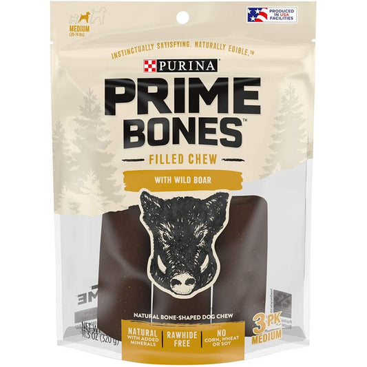 Purina Prime Bones Dog Chew Filled with Wild Boar Medium-Dog-Purina-11.3 oz-