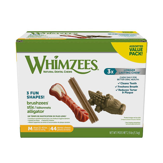 Whimzees Dog Dental Chew Variety Pack Medium-Dog-Whimzees-44 count-