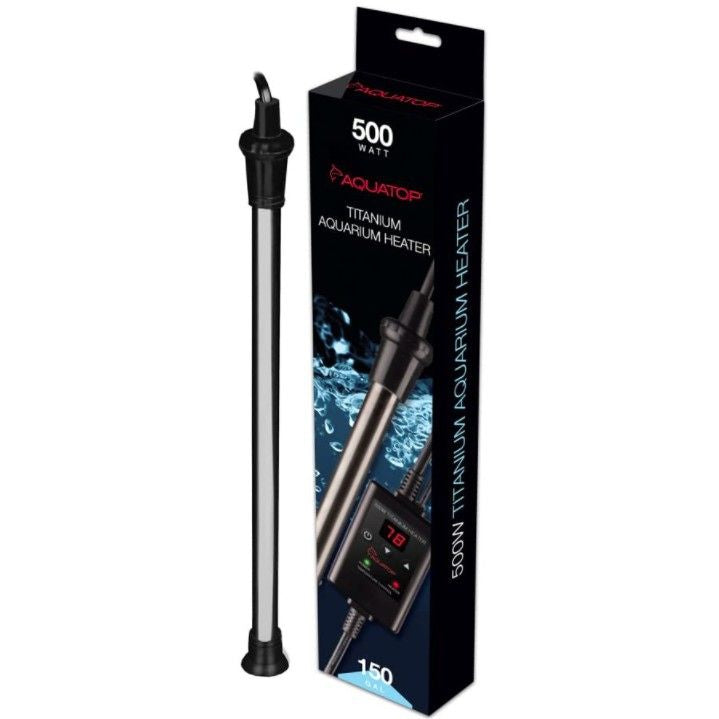 Aquatop Titanium Aquarium Heater with Controller-Fish-Aquatop-500 watt (150 gal)-